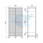 Медицинский шкаф для одежды ДМ-6-001-03 (код 1001.29)